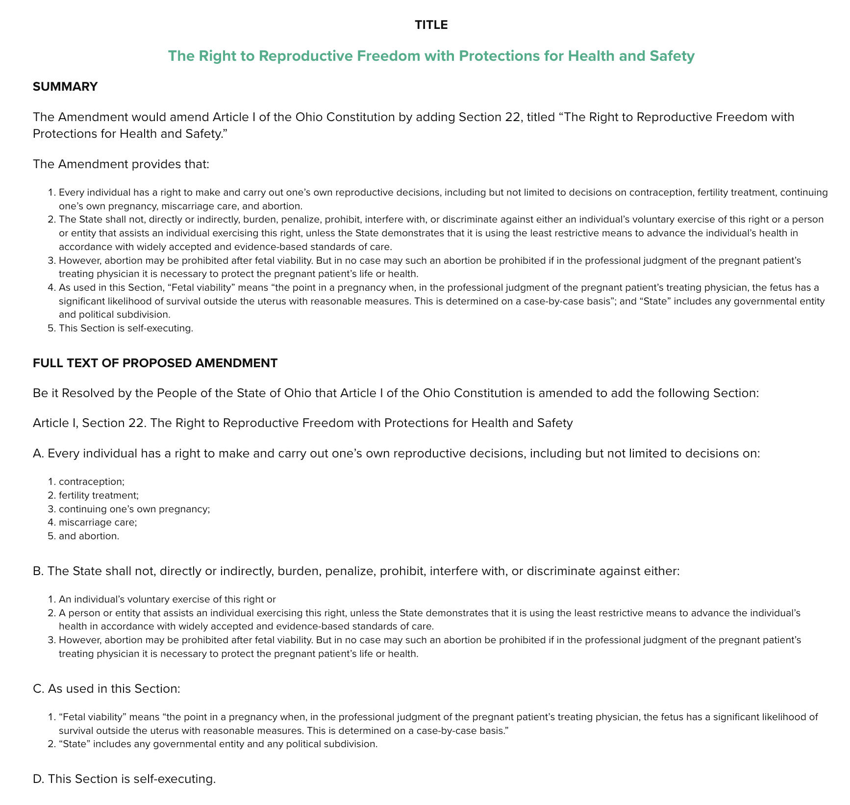 Ballot initiative summary and language